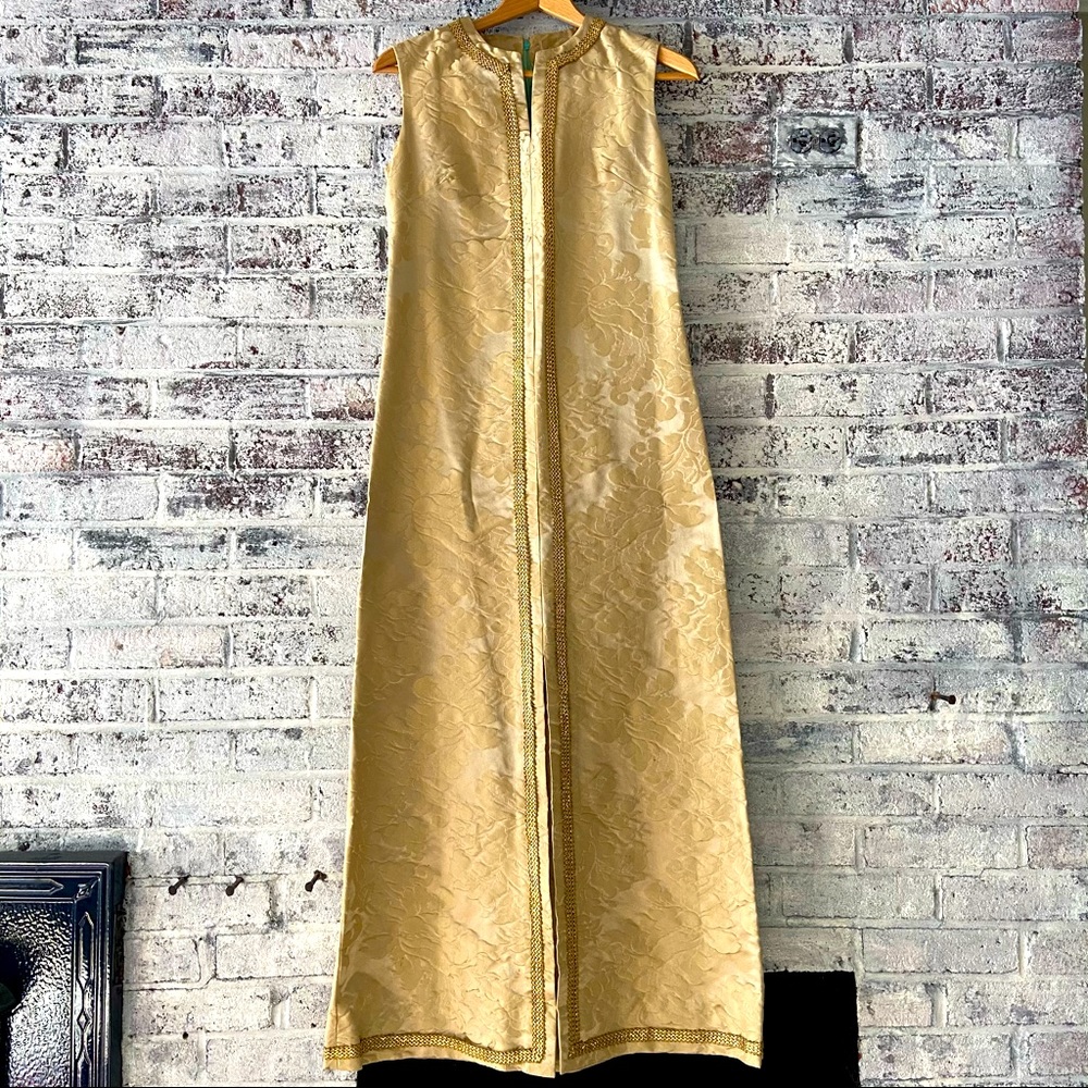 Vintage 60s gold formal gown